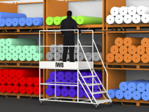 Escada de Plataforma de Ferro 1,2m com Rodas