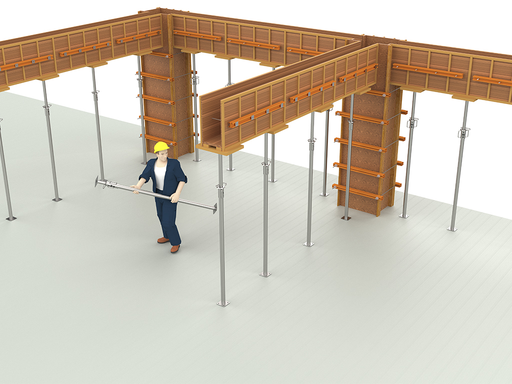 Escoras metálicas por m² para obra civil