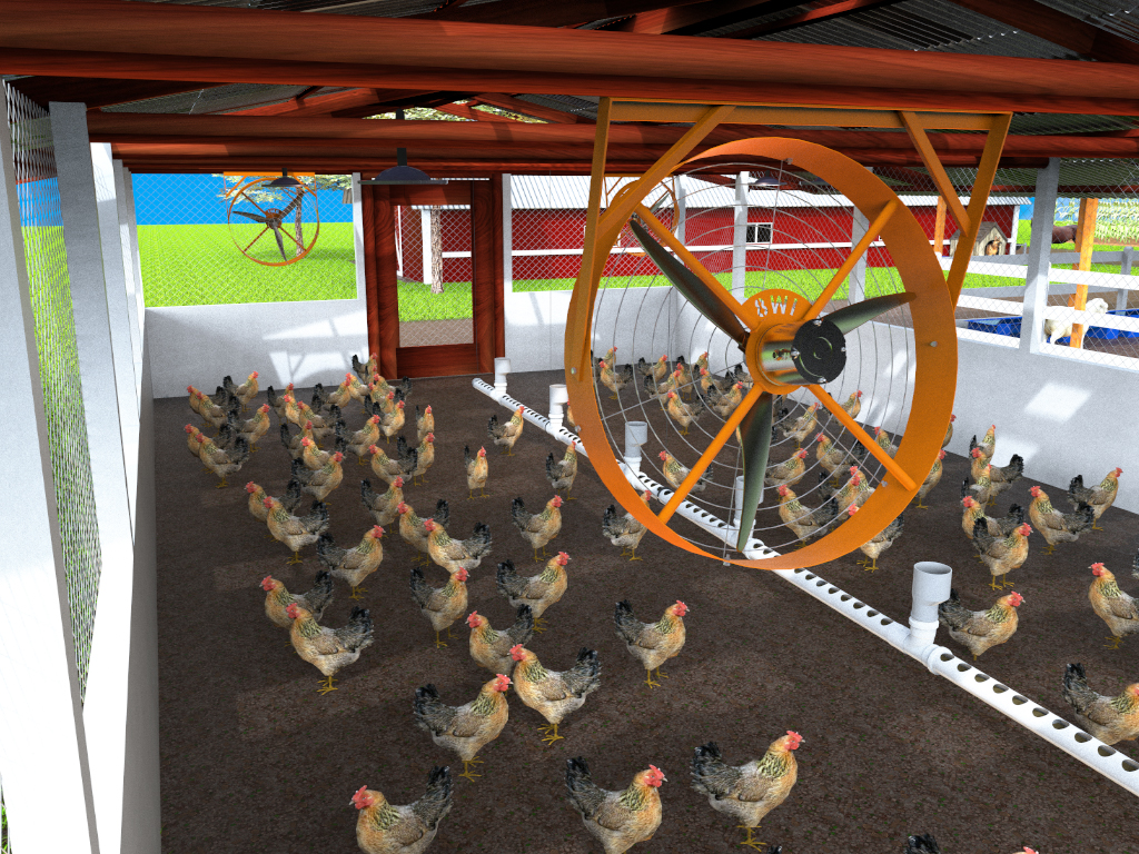 ventilador industrial grande para aviário