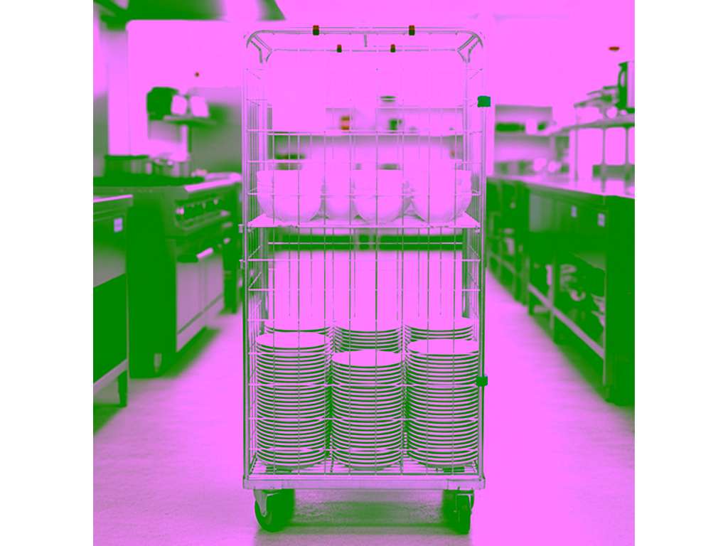 Carrinho para lavanderia com divisórias