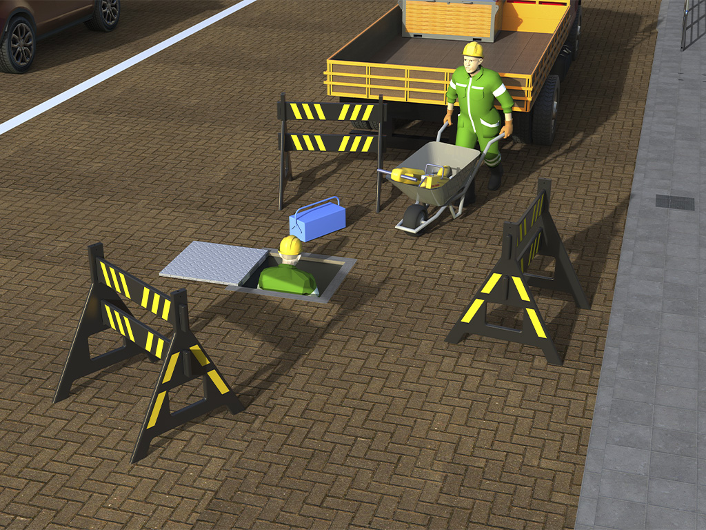 cavalete de pvc para sinalização viária